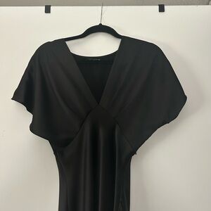Zara Black Asymmetrical V-Neck Dress
